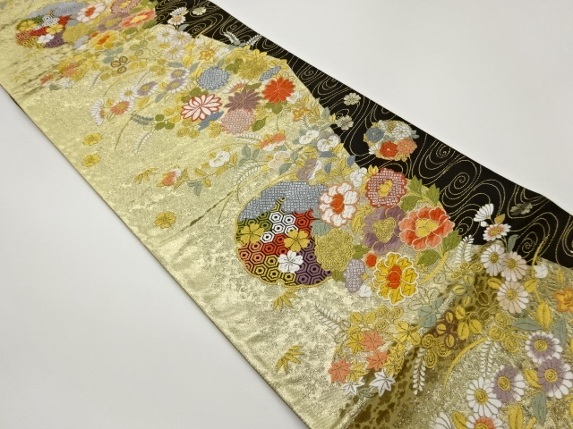 JAPANESE FUKURO OBI / WOVEN FLOWERS